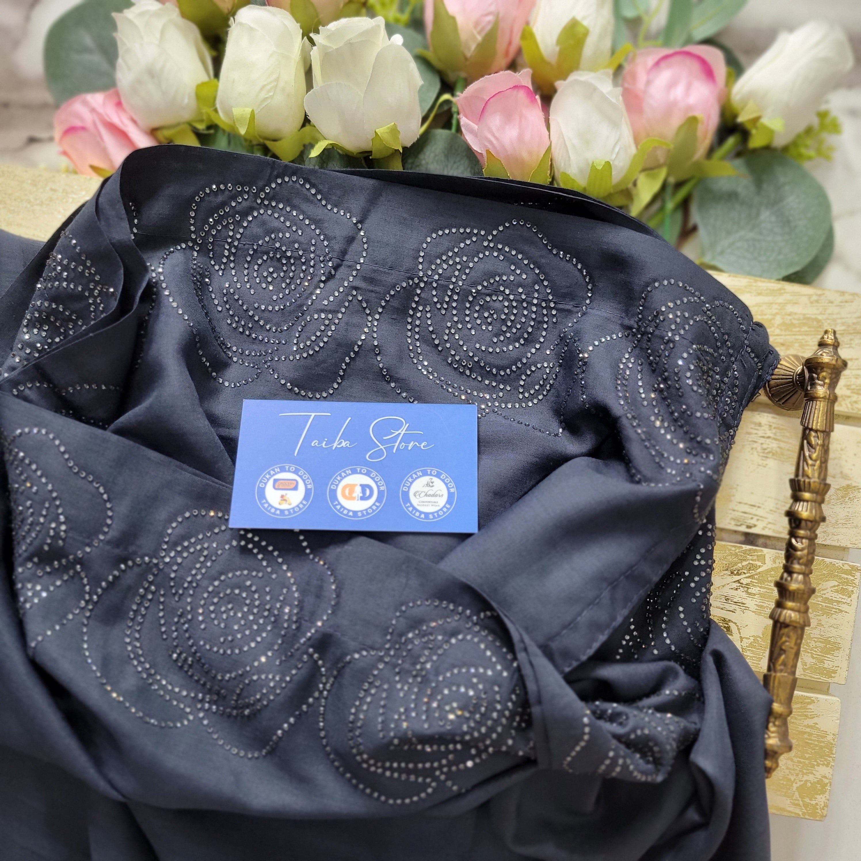 Rose Stone Work Chadar – Swiss Lawn Fabric