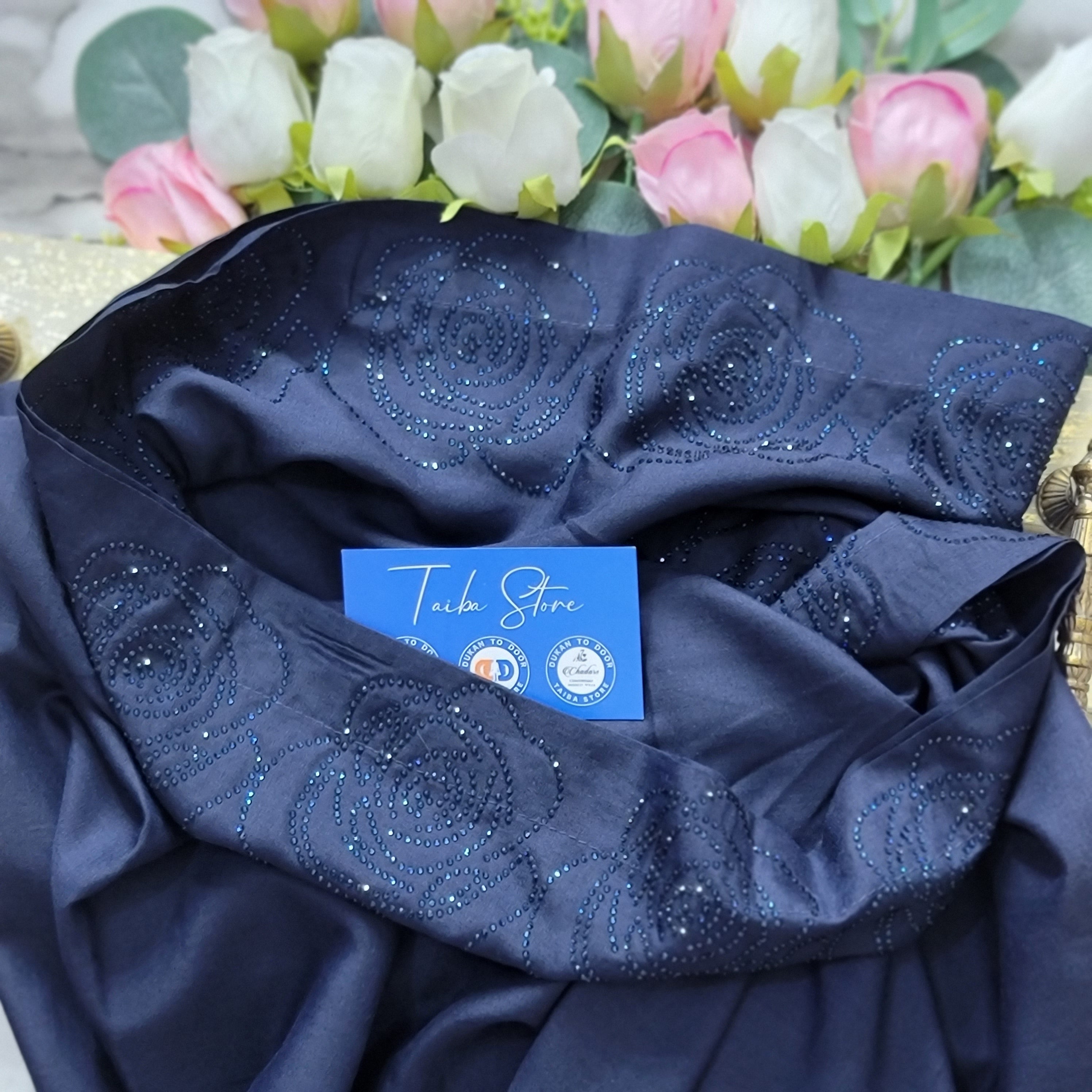 Rose Stone Work Chadar – Swiss Lawn Fabric