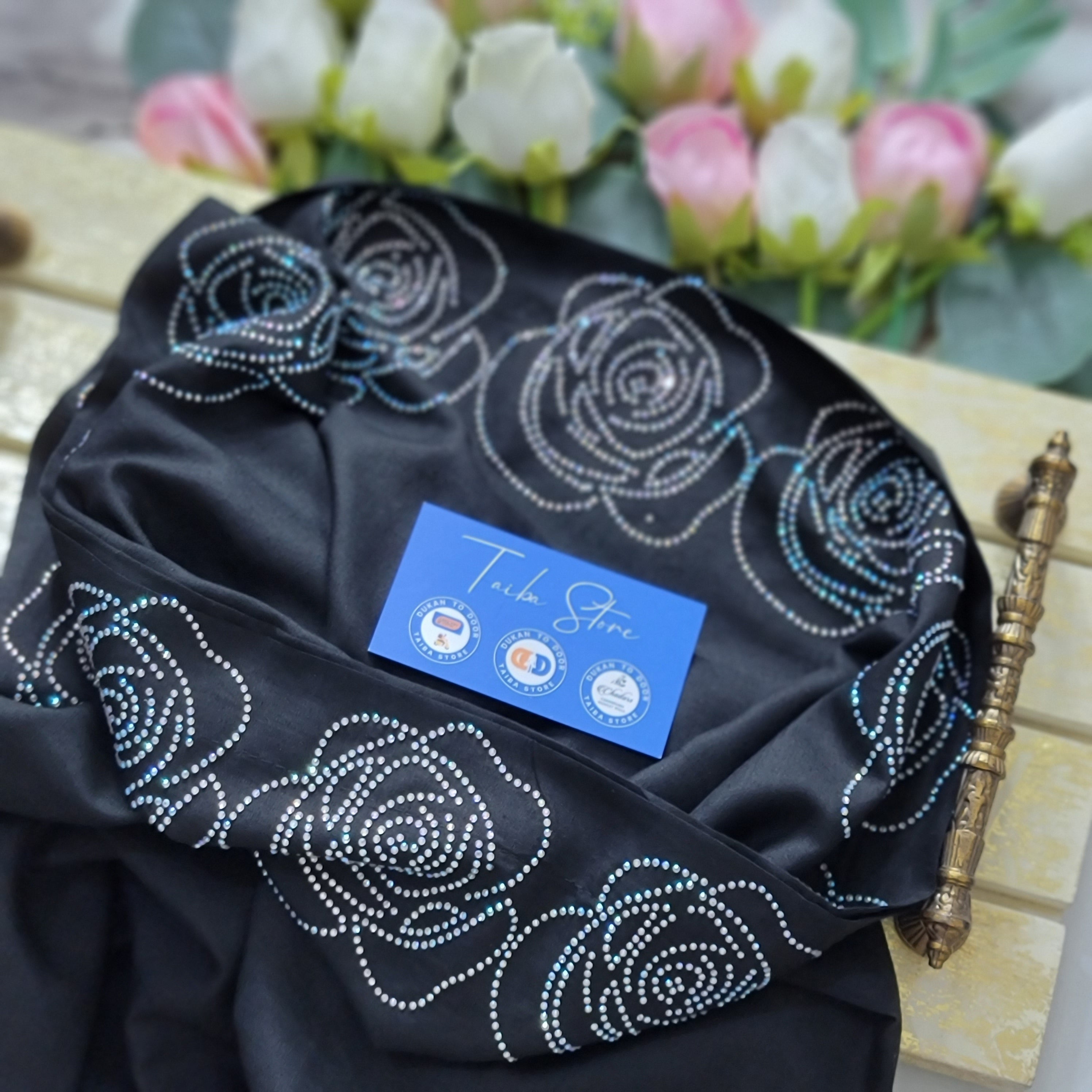 Rose Stone Work Chadar – Swiss Lawn Fabric