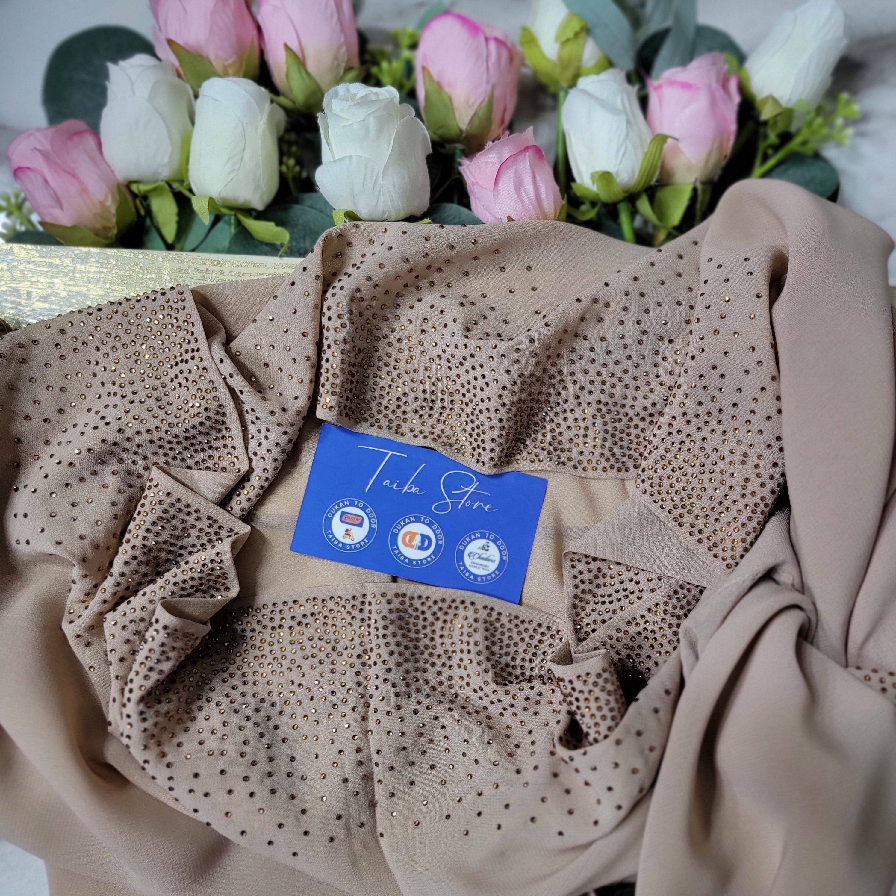 Rainy Stone Work - Korean Chiffon