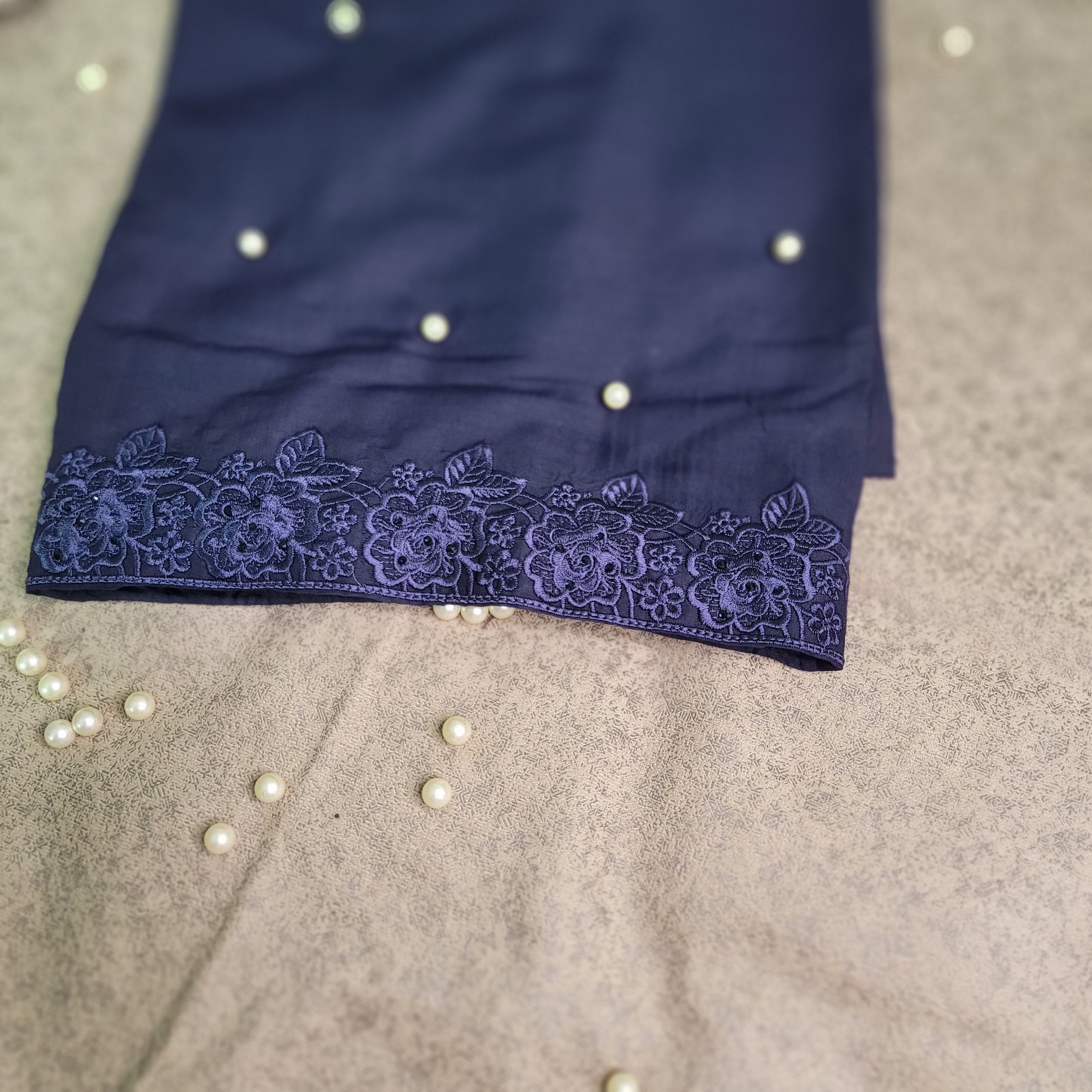 Lightweight and breathable Zahra embroidery chadar featuring intricate floral detailing, perfect for summer modest wear, available in various colors.