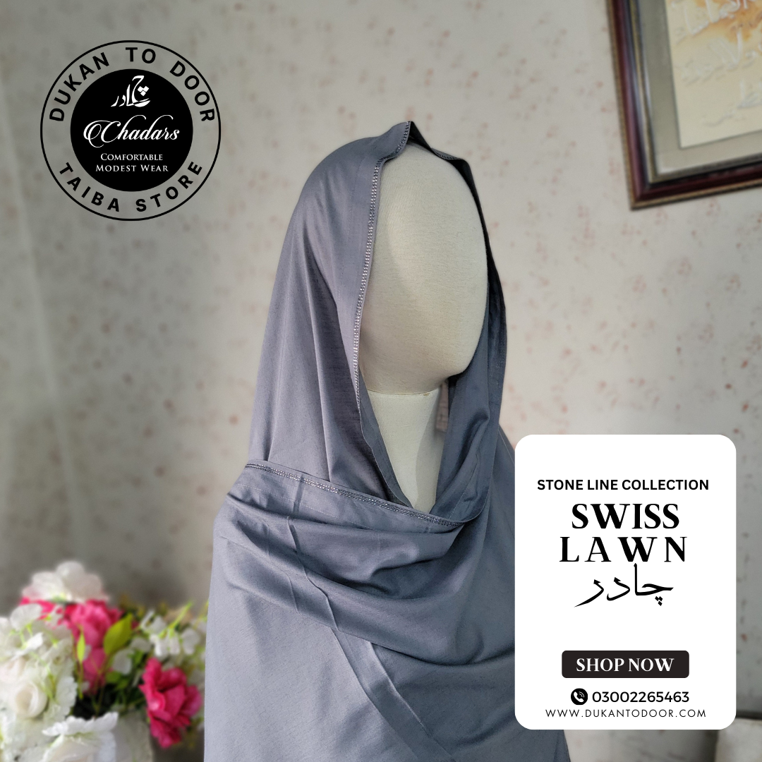 Swiss Lawn Chadar (Bluish Grey)