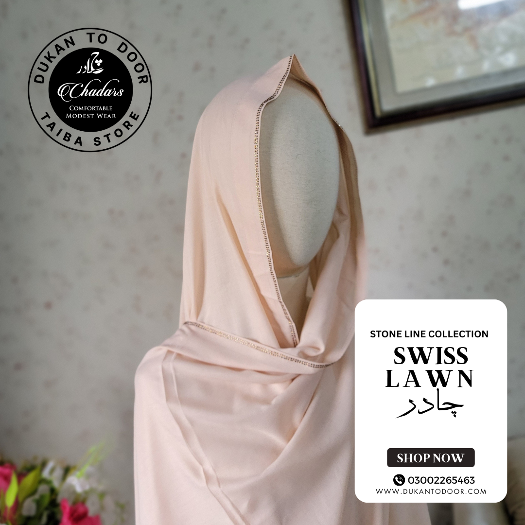 Swiss Lawn Chadar (Peach)