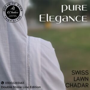 Swiss Lawn Chadar - A breathable and soft fabric chadar with elegant stone line work, available in a variety of colors. Its a Large size chadar