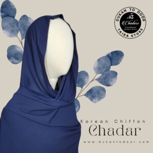 Korean Chiffon Chadar in Blue with Stone Line Border