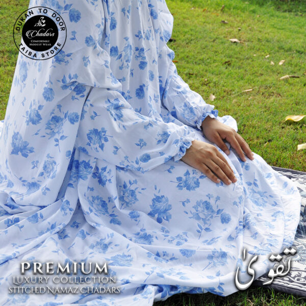 Luxury Full Length Namaz Chadar with Sleeves - Summer Linen Fabric