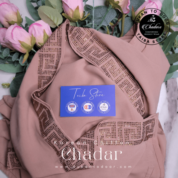 Korean Chiffon Chadar (Warm Beige Glam Stone Work)