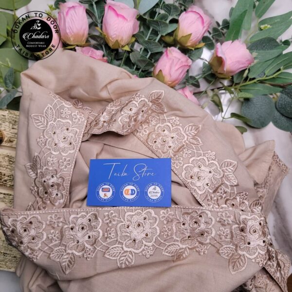 Zahra embroidery chadar with floral design